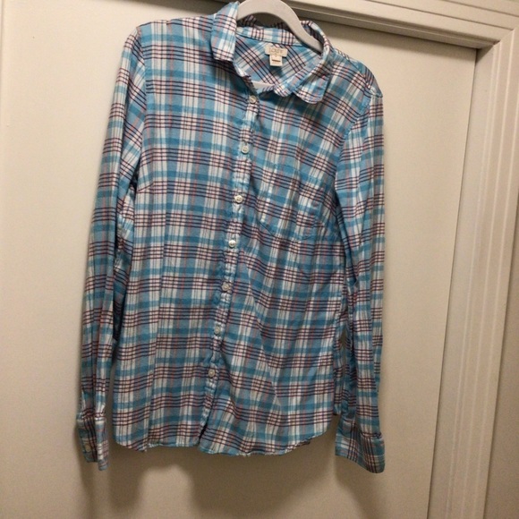 Womens JCrewPlaid Button Down Shirt - Picture 1 of 6